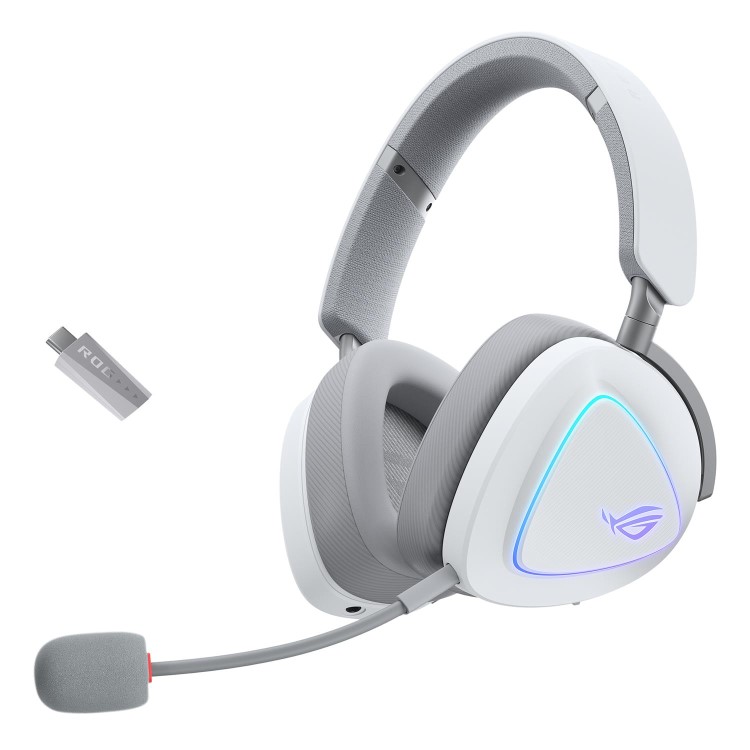 ASUS ROG Delta II Wireless Gaming Headset (50mm Titanium Drivers, ROG SpeedNova, 10mm Super-Wideband Mic, 153-HR Battery, DualFlow Audio, BT, 2.4GHz, 3.5mm, For PC, Switch, PS4, PS5, Xbox)- Black