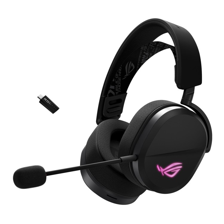 ASUS ROG Pelta Wireless Gaming Headset (BT, ROG SpeedNova 2.4GHz, USB-C, Lightweight 309g, 50mm ROG Titanium-Plated Drivers, 10mm Super-Wideband Mic, 60HR Battery, For PC, Switch, PS5)- Black