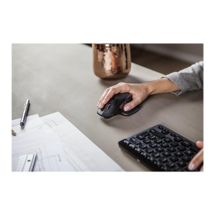 Logitech MX Master - Mouse - laser - 5 buttons - wireless - Bluetooth 2.4 GHz - USB wireless receiver - stone