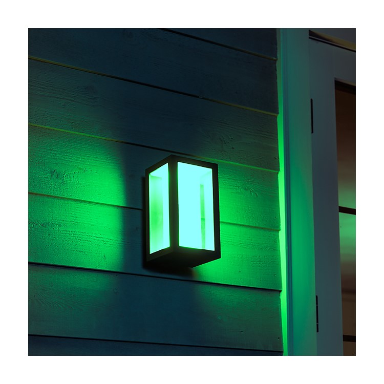 GRADE A3 - Philips Hue Outdoor Impress Wall Lantern Black - Slim