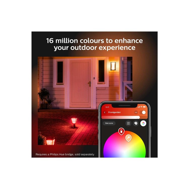 Philips Hue Outdoor Impress Wall Lantern Black - Slim