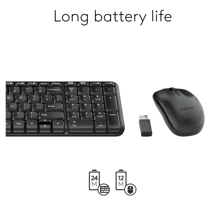 Logitech MK220 Wireless Keyboard and Mouse Combo Black