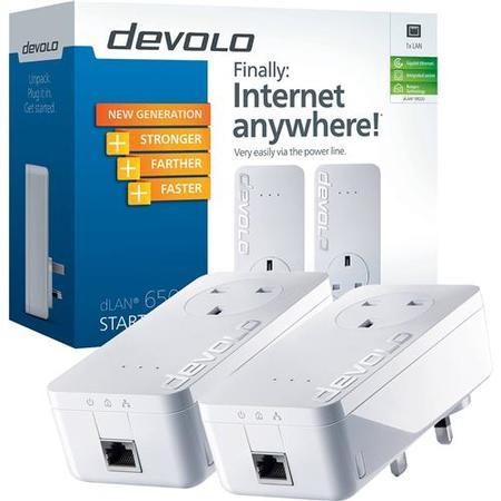Devolo dLAN Powerline 650 Plus Gigabit Ethernet Starter Kit - 2x plugs