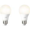 GRADE A1 - Philips Hue White Smart LED Bulb E27 Fitting - 2 Pack - works with Alexa &amp; Google Assistant