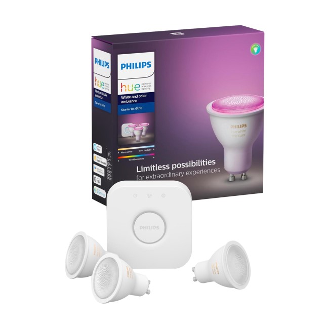 Philips Hue White and Colour Ambiance GU10 Triple Pack