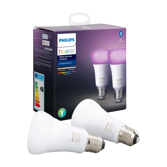 Philips Hue White and Colour Ambiance E27 Twin Pack