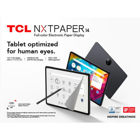 TCL NXTPAPER 14 Grey 14.25" 256GB Wi-Fi Tablet