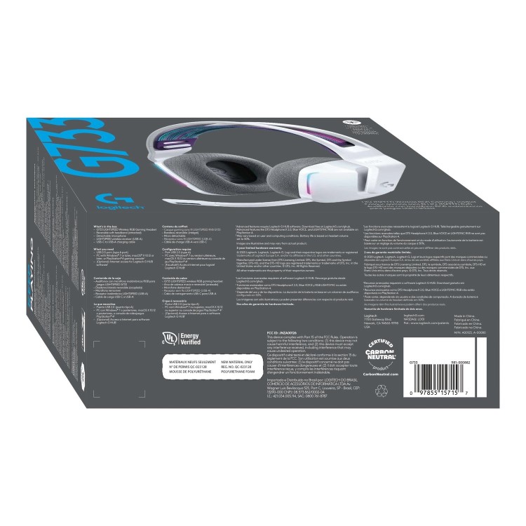 Logitech G733 LIGHTSPEED Wireless Gaming Headset - White
