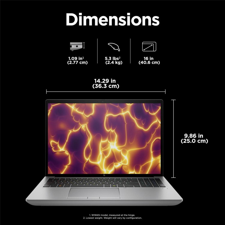 ZBook Fury 16 G11 Mobile Workstation PC, 16", Windows 11 Pro, Intel Core™ i7, 32GB RAM, 1TB SSD, RTX™ 3500, WUXGA