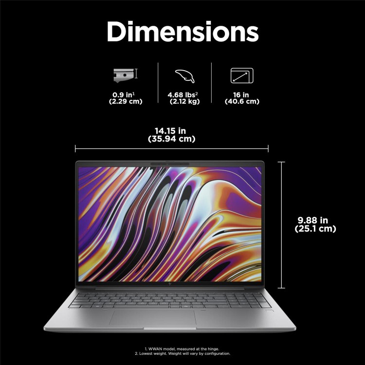 ZBook Power 16 inch G11 Mobile Workstation PC Wolf Pro Security Edition, 16", Windows 11 Pro, Intel Core™ Ultra 9, 32GB RAM, 1TB SSD, RTX™ 1000 Ada, WUXGA