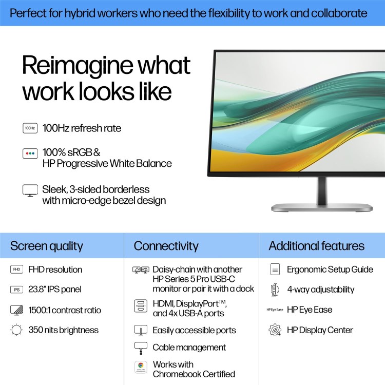 HP Series 5 Pro 524pf 24" IPS Full HD 100Hz Monitor