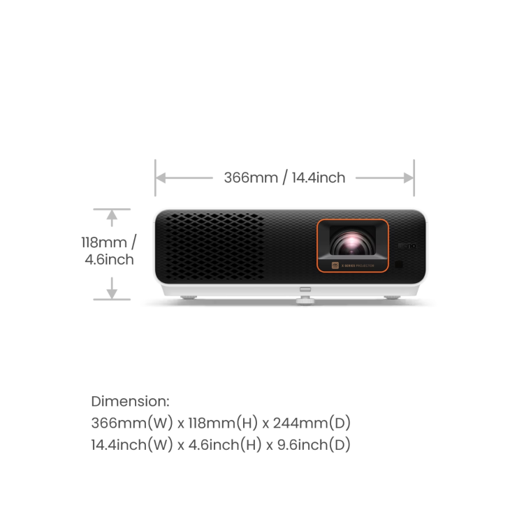 BenQ X500i 4K HDR 4LED Short Throw Console Gaming DLP Projector