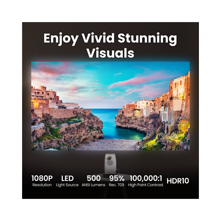 BenQ GV32 Full HD Portable Ceiling DLP Projector with Google TV
