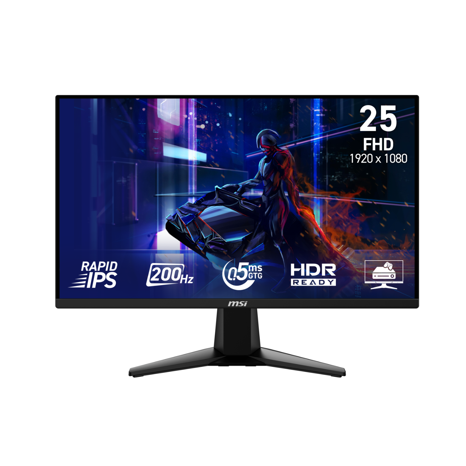 Laptops Direct - Msi Mag 255F E20 25 Ips Full Hd 200Hz 0.5Ms Gaming Monitor Black - 9S6-3BC21M-045