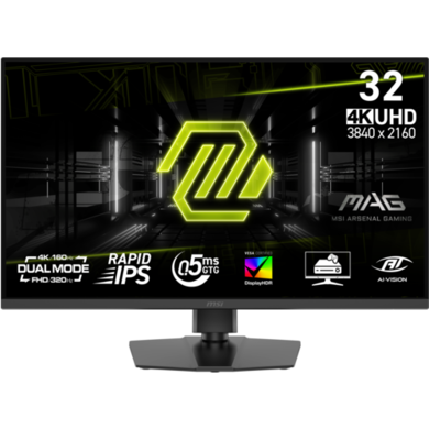 MSI MAG 322URDF E16 32" IPS Dual Mode 4K UHD 160Hz Full HD 320Hz 0.5ms Gaming Monitor
