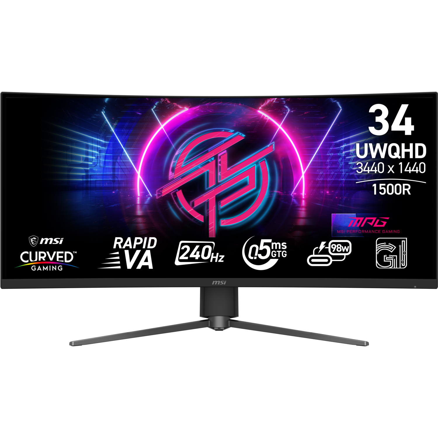 Msi Mpg 346Cqrf X24 34 Va Uwqhd 240Hz 0.5Ms Ultrawide Curved Gaming Monitor Black, Laptops Direct - 9S6-3DD94M-003