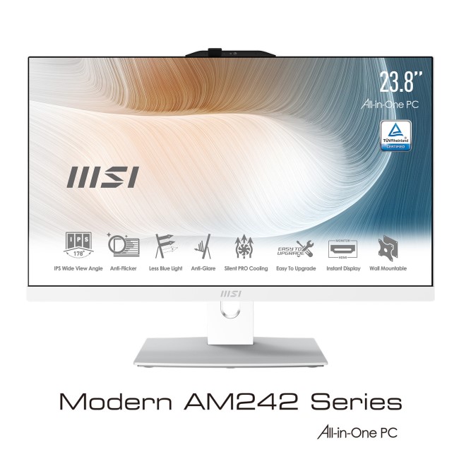 MSI Modern AM242TP Core i7-1165G7 16GB 512GB SSD Windows 11 Pro All-In-One PC - White