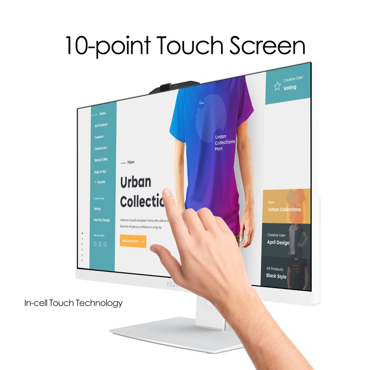 MSI Modern AM242TP Core i7-1165G7 16GB 512GB SSD Windows 11 Pro All-In-One PC - White