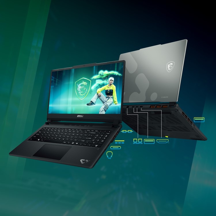 MSI Cyborg 15 Max C2WF-489UKYNN Intel Core 7 16GB RAM 1TB SSD NVIDIA GeForce RTX 5060 144Hz 15.6 Inch Windows 11 Gaming Laptop