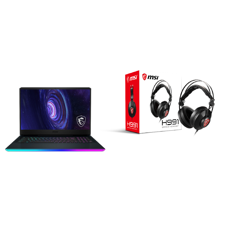 MSI GE76 Raider 10UH-042UK Core i9-10980HK 32GB 1TB SSD 17.3 Inch UHD GeForce RTX 3080 Windows 10 Pro Gaming Laptop + MSI Gaming Headset