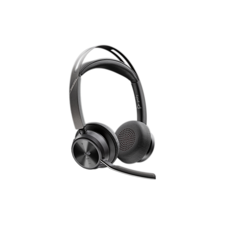 HP Poly Voyager Focus 2 On Ear Bluetooth Wireless Headset with Charging Stand