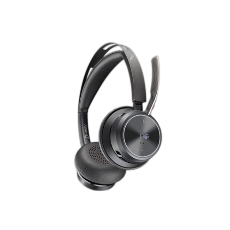 HP Poly Voyager Focus 2 On Ear Bluetooth Wireless Headset with Charging Stand