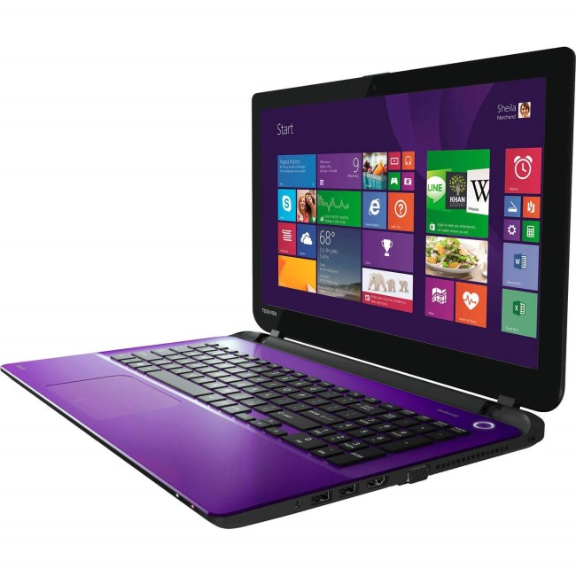 Refurbished Grade A1 Toshiba Satellite L50D-B-16V AMD A8-6410 Quad Core 8GB 1TB Windows 8.1 Laptop in Purple 