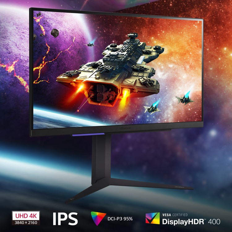 LG UltraGear 27GR93U 27" IPS 4K UHD 144Hz 1ms Adaptive Sync Gaming Monitor