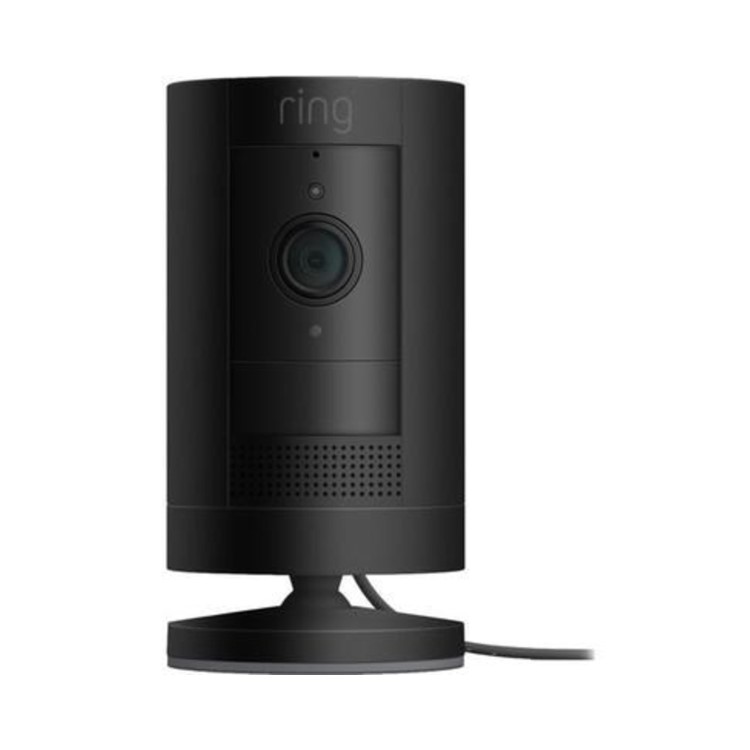 Box Opened Ring 1080p HD Stick Up Cam Plug-in - Black