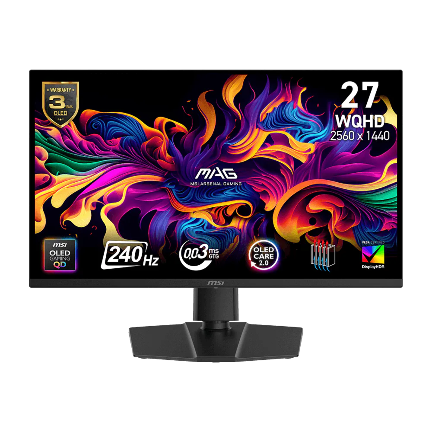Refurbished MAG 273QP 27 QD OLED WQHD 240Hz 0.03ms Freesync Gaming Monitor