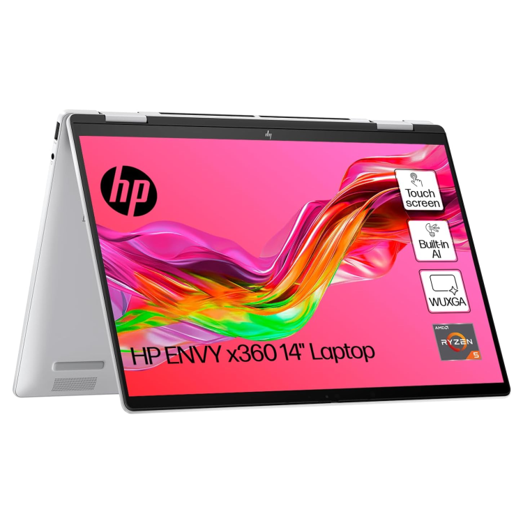 Refurbished HP Envy x360 AMD Ryzen 5 16GB RAM 512GB SSD 14 Inch Windows 11 Touchscreen Convertible Laptop