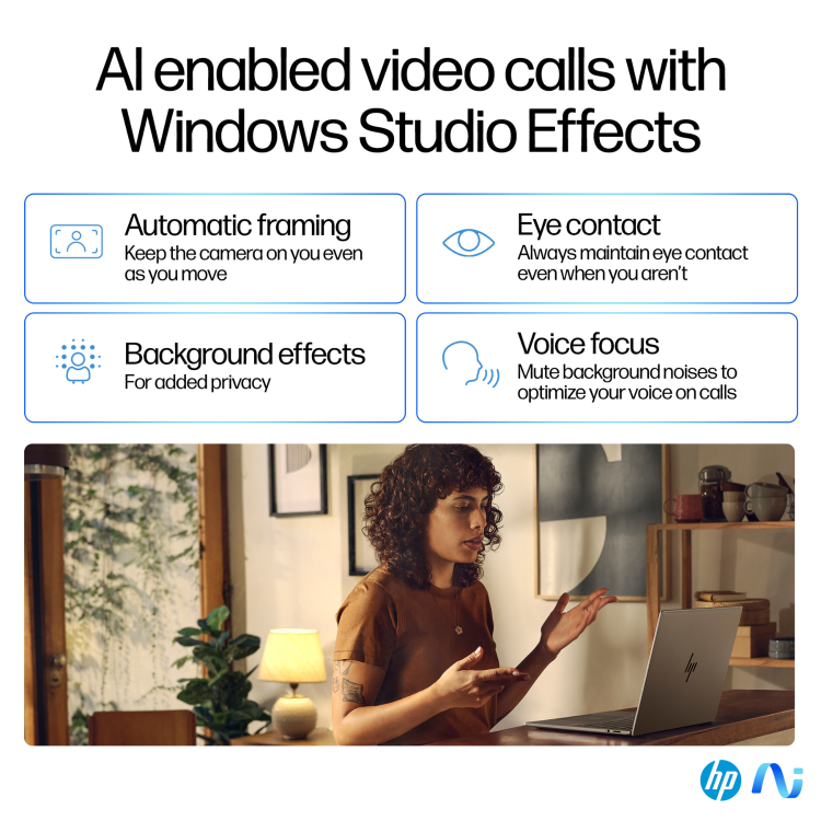 Refurbished HP OmniBook X 14-fe1500na Copilot+ PC Snapdragon X1P-42-100 16GB RAM 512GB SSD 14 Inch Windows 11 Laptop - Silver