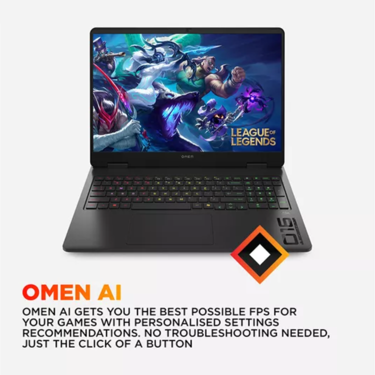 Refurbished HP OMEN Gaming 16-am0507na Intel Core Ultra 7 255H 24GB RAM 1TB SSD GeForce RTX 5060 16 Inch Windows 11 Home AI Gaming Laptop - Black