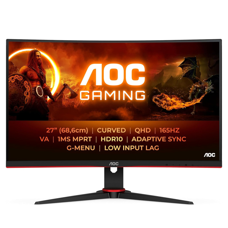 Refurbished AOC Gaming CQ27G2SE 27" VA QHD 165Hz 1ms FreeSync Gaming Monitor