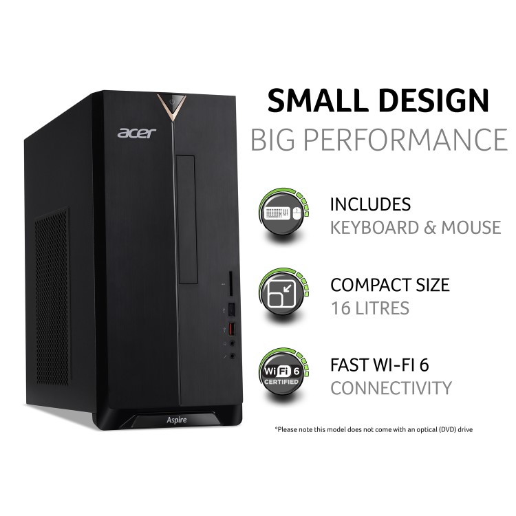 Acer TC-1660 Core i3-10105 8GB 2TB HDD Windows 11 Desktop PC