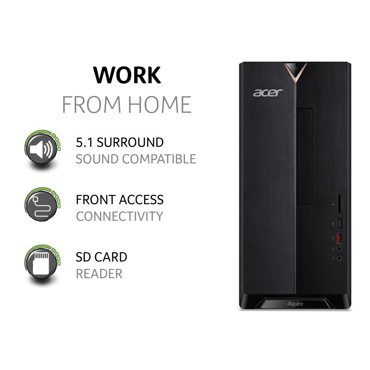 Acer TC-1660 Core i3-10105 8GB 2TB HDD Windows 11 Desktop PC