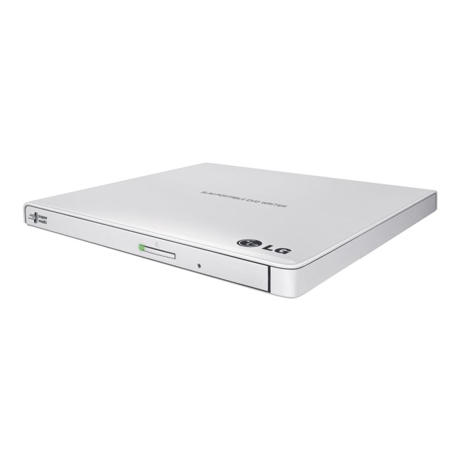 Box Open LG GP57EW40 Portable Slim 8 x DVD+RW External Optical Drive in White