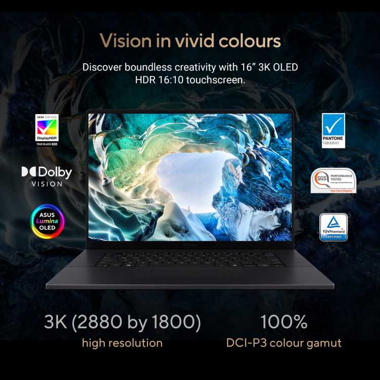 Refurbished ASUS ProArt P16 H7606 Copilot+ PC AMD Ryzen AI 9 64GB RAM 4TB SSD RTX 5070 120Hz 16 Inch 3K OLED Windows 11 Touchscreen Laptop