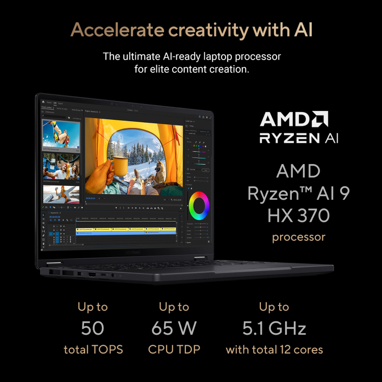 Refurbished ASUS ProArt PX13 HN7306WV-LX009W AMD Ryzen AI 9 Coplit+ PC 32GB RAM 1TB SSD RTX 4060 13.3 Inch Windows 11 Touchscreen Convertible Laptop