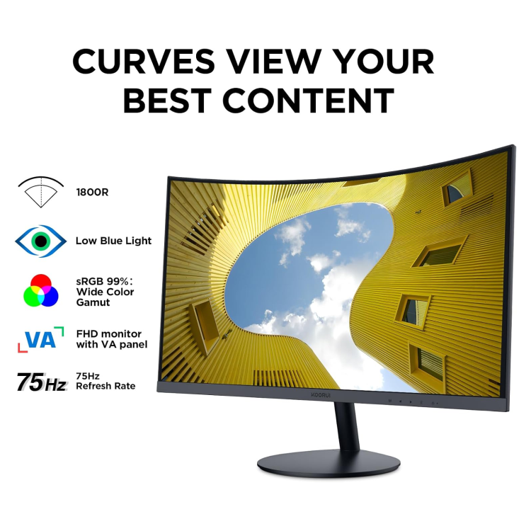Refurbished Koorui 27" VA Full HD Curved Monitor