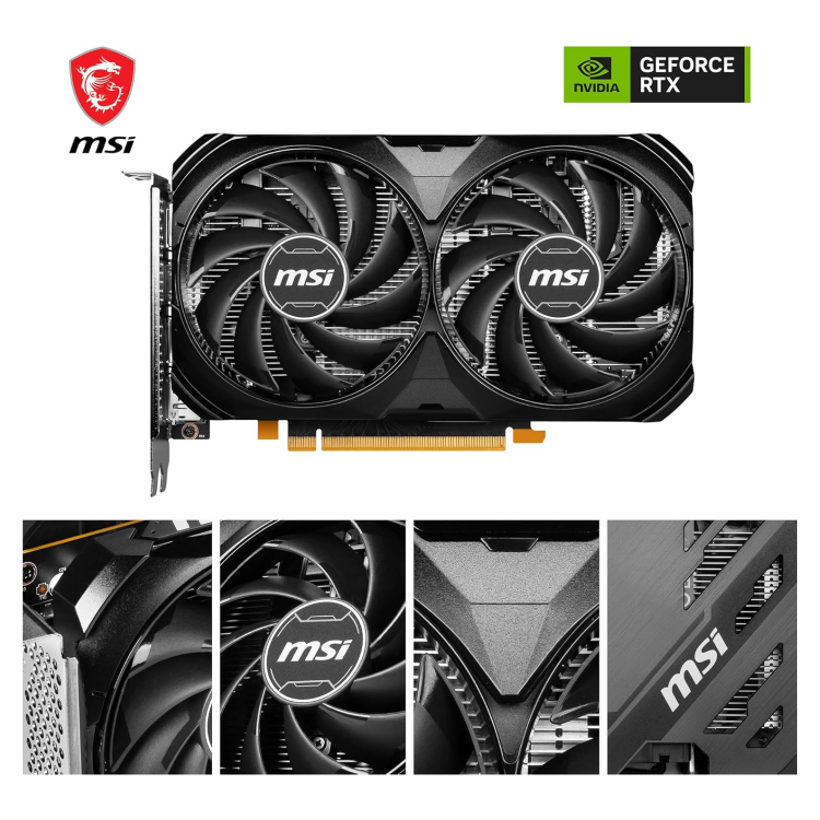Box Opened MSI GeForce RTX 4060 VENTUS 2X BLACK 8GB OC GDDR6X Graphics Card