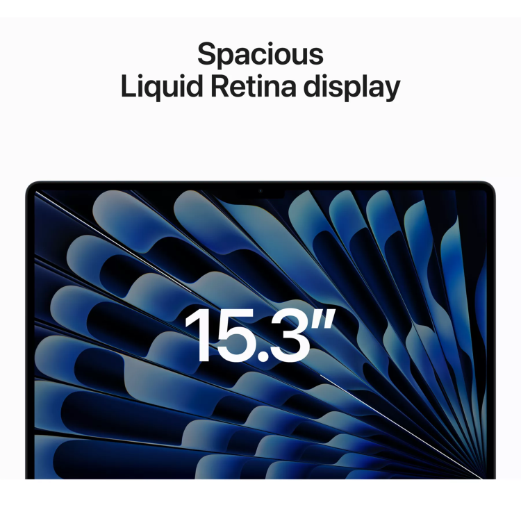 Apple MacBook Air 15.3 Inch M2 8GB RAM 256GB SSD 2023 - Midnight