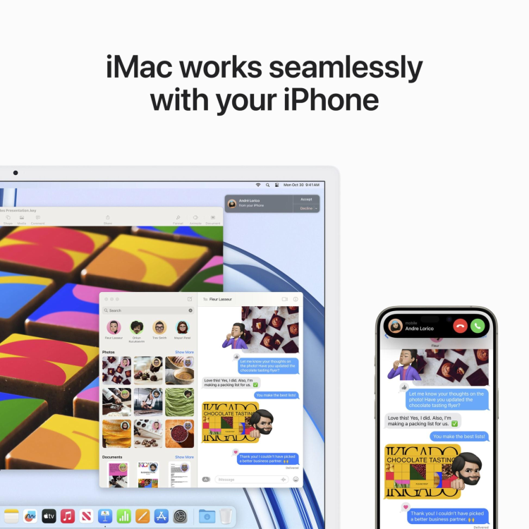 Refurbished Apple iMac 2023 M3 8 Core CPU 8 Core GPU 8GB 256GB SSD 24 Inch 4.5K All-in-One - Green