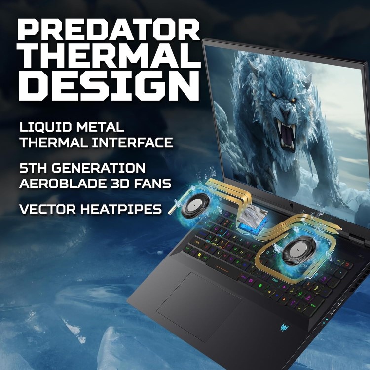 Refurbished Acer Predator Helios 18 Intel Core i9 32GB RAM 2TB SSD RTX 4080 18 Inch Windows 11 Laptop