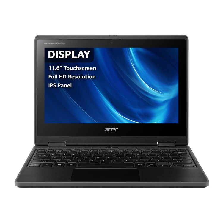 Refurbished Acer TravelMate Intel Celeron N5100 4GB RAM 128GB SSD 11.6 Inch Touchscreen Windows 11 Professional Laptop