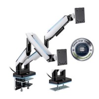 Box Opened electriQ Premium Gaming Dual Monitor Arms with RGB