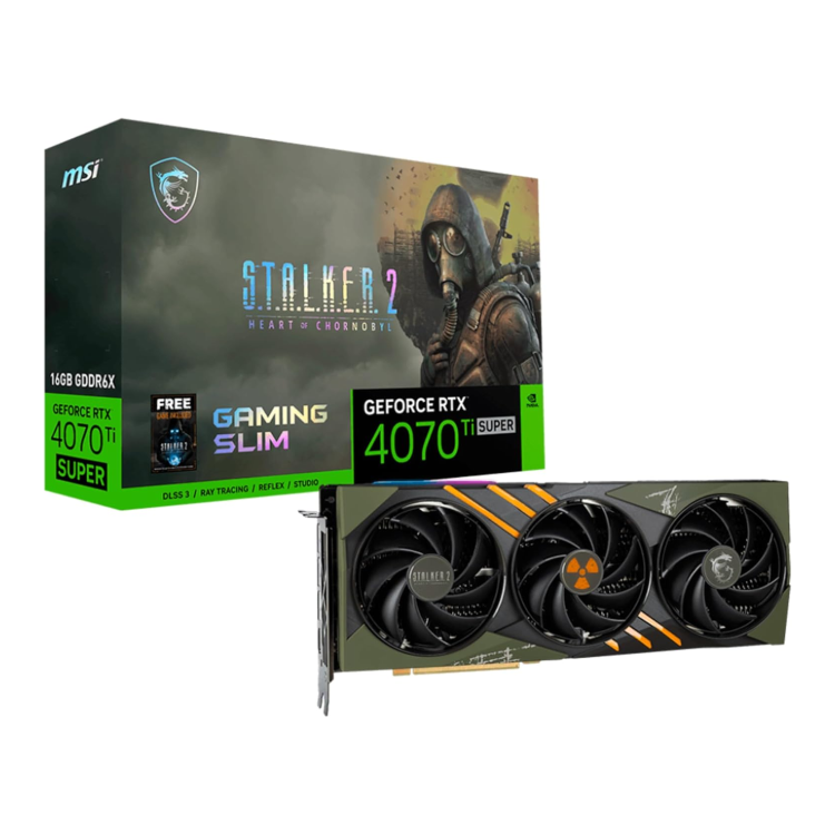 Box Opened MSI GeForce RTX 4070 Ti SUPER 16G GAMING SLIM STALKER 2 EDITION 16GB GDDR6X Graphics Card
