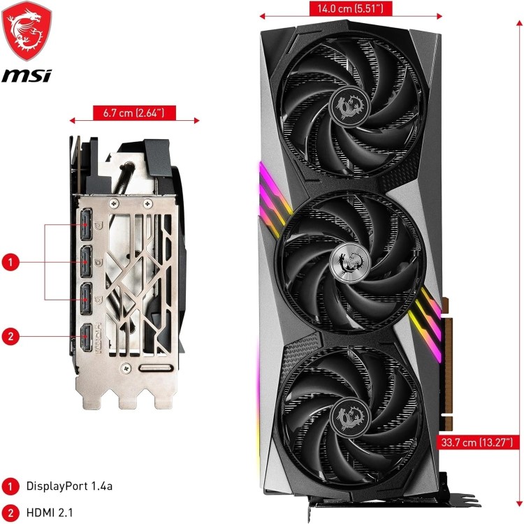 Refurbished MSI GeForce RTX 4080 16GB GAMING X TRIO 16GB GDDR6X Gaming Graphics Card