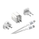 A20MUL Energizer 20W Wall Charger with EU/UK/US Adapters with Lightning Cable - White