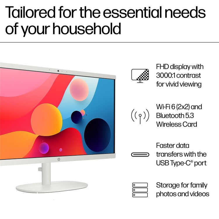 HP 22-dg0007na Intel Celeron N100 8GB RAM 128GB 22 Inch Windows 11 All-in-One PC